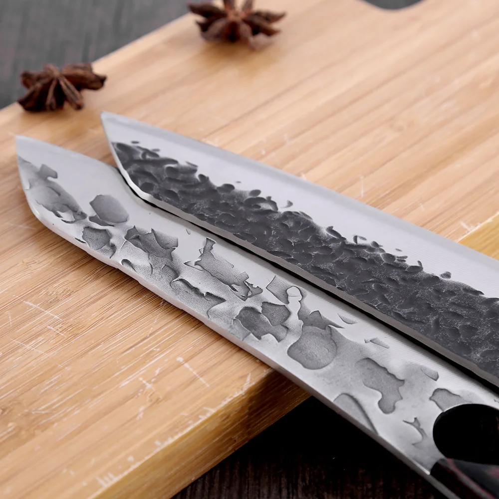 XYJ 7 Inch Full Tang Large Chopping Knife 2.5mm Thick Stainless Steel Chef  Vegetable Meat Chopping Knives With Wood Handle