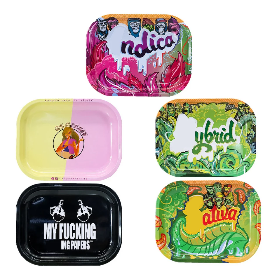 Арчибальд изготовленные на заказ магнитные травы прокатки лоток аниме дорожная Blanks футболки для девочек табак курительного металлического олова поднос стенд с магнитной