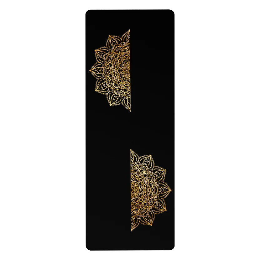 Пользовательские золотые Печатные коврики экологически чистые Пилатес PU натуральный резиновый коврик для йоги