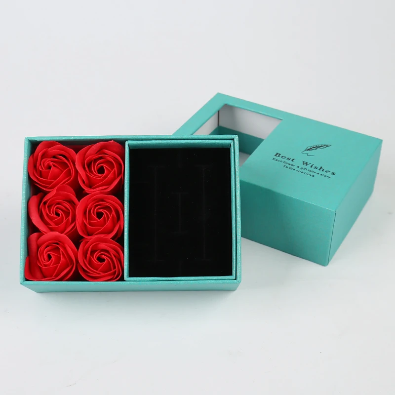 product custom valentines day gift box set with sponge jewelry gift packaging box for necklace with matching paper bags and soap rose-41