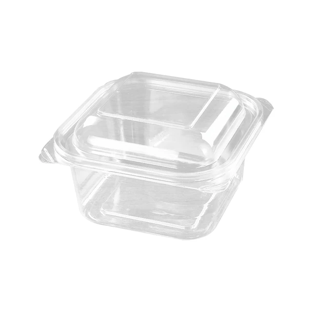 Disposable Clear Fruit Cake Storage Container with Leak-Proof Lid - Food-Safe Recyclable PET Plastic for Bakeries
