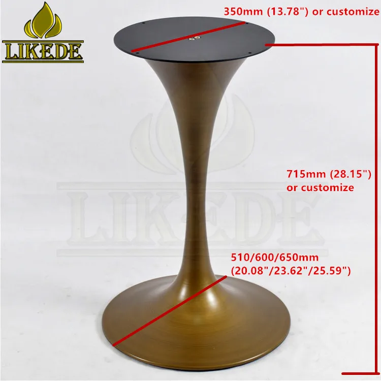 Hot Sale Antique Brass Bronze Coating Painting Steel Iron Elegant Tulip Table Base for Furniture Legs