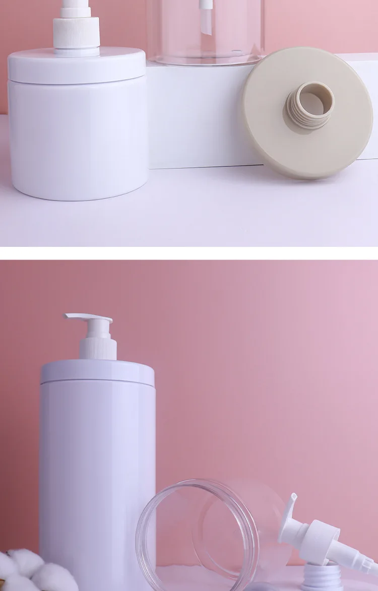 300ml 600ml 1000ml Empty Custom Plastic White Squeeze Pump Shampoo