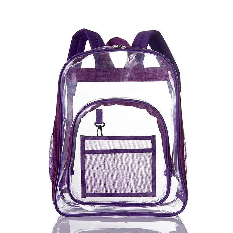 clear purple backpack
