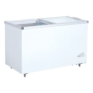 2026 New Style 318 L Sliding Top Open Glass Door Manual Defrost Energy-Saving Class Energy-Efficient Chest Freezer