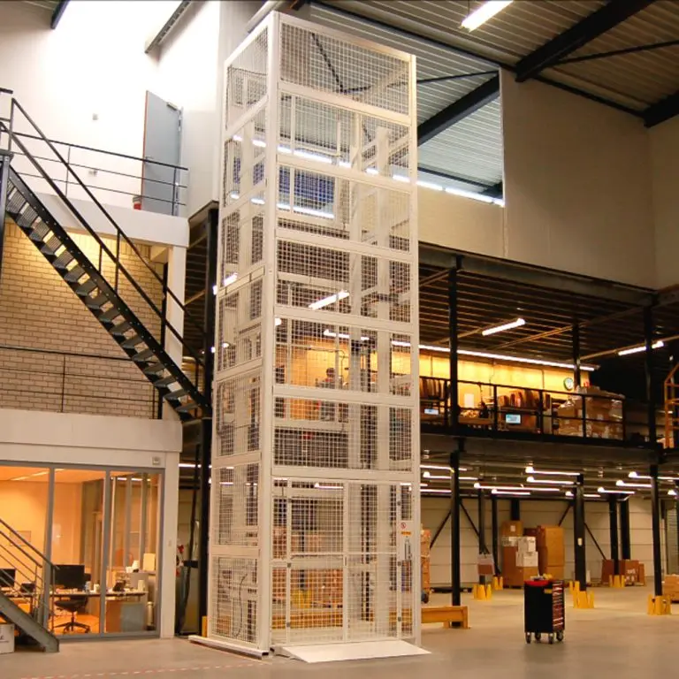 Industrial Hydraulic Vertical Guide Rail Cargo Lift Freight Elevator ...