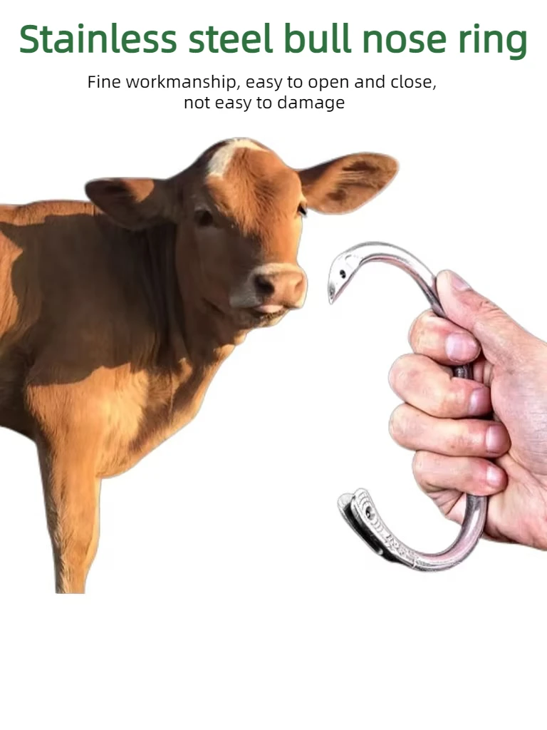 Livestock Stainless Steel Cow Cattle Nose Rings for Farming