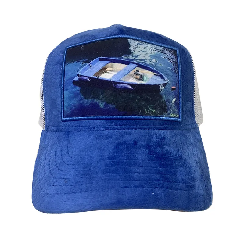 HN05 Custom 5 Panel K Frame Velour Snapback Baseball Truck Velvet Mesh Back Trucker Cap Hat With Embroidery Patch