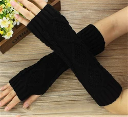 Оптовая продажа 2022 модные дамские сапоги-ботфорты рукава-е акриловые вязаные теплые зимние перчатки без пальцев с 8 видов