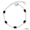 Black zirconium silver bracelet b922