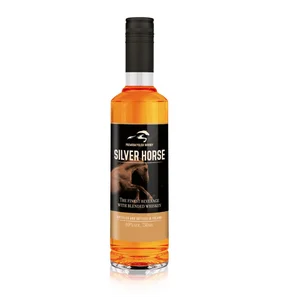 Wholesale Silver Horse Whiskey 700ml Custom logo Black Bottle Alcoholic Beverage Whiskey
