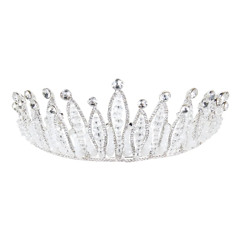 Corona di Tiara Compleanno Ragazza Glitter Decor Cristallo di Strass Fascia per Capelli con Fascia per Ragazza di Compleanno Argento 