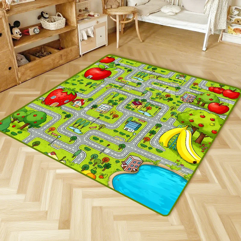 Children's Portable Mat Kids Travel Rug Carpet Easy Fold Carry Bag Picnic Camping Hotel