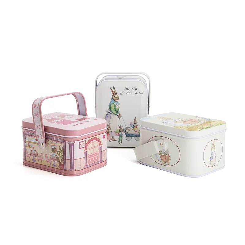Easter Festival Gift Storage Tinplate Tins Metal Box With Handle - Buy ...