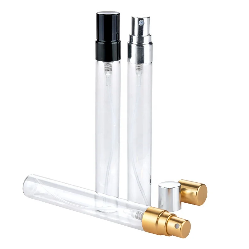 Flacon pulvérisateur vide en verre ambre transparent, atomiseur d'échantillon de parfum pour emballage d'huile essentielle, 5ml, 10ml