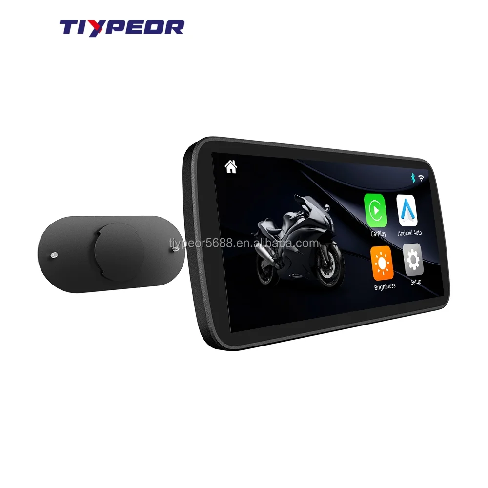 product tiypeor 625 inch motorcycle gps wifi moto navigation waterproof apple carplay display screen portable motorcycle android auto-5