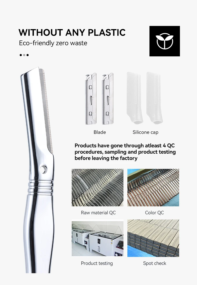 2023 Women Face Hair Remover Reusable Metal Replacement Blade Silver