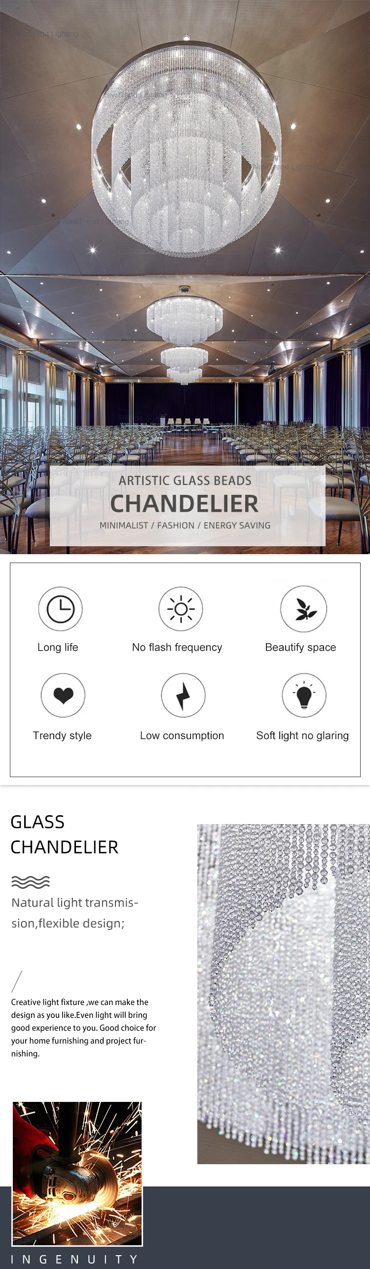 cpl 93 new product hall hotel lobby luxury decoration lighting large custom made crystal chandelier-0