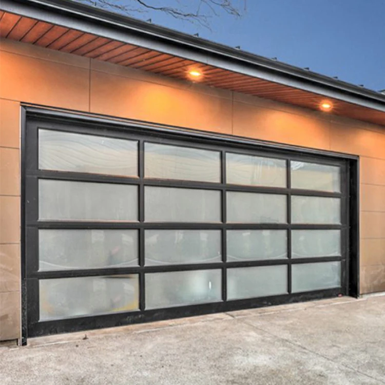 Customized 7x7 8x7 8x8 9x7 9x8 9x9 10x7 10x8 10x10 12x7 12x12 13x7 14x11 14x14 15x7 16x7 16x8 16x10 Aluminum Glass Garage Door