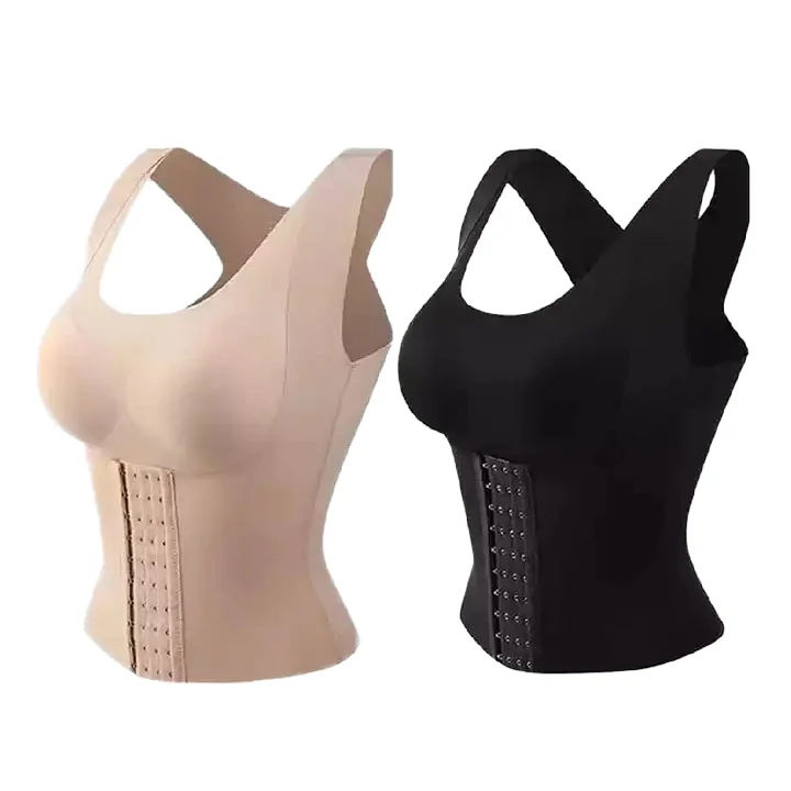 Four-in-One Correction Shaper Large Size Chest & Waist Support Long Back Hunchback Gathered Steel Ring Belly Shaping Clothing
