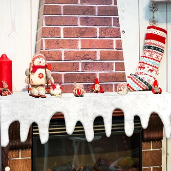 New Style 150*40 CM Christmas Village Decorations Snow Fringe Fireplace Snow Cover Blanket Icicle Fringe Fluff Icicle Snow