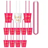 1 blanco, 11 rojo rosado - 12 unidades - talla única