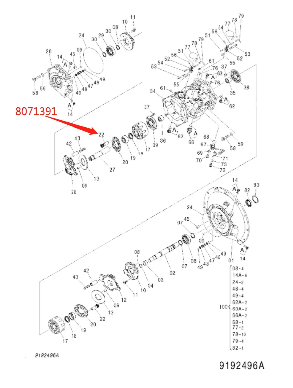 Original Hydraulic Pump Parts Assy Piston 8071391 for ZX110
