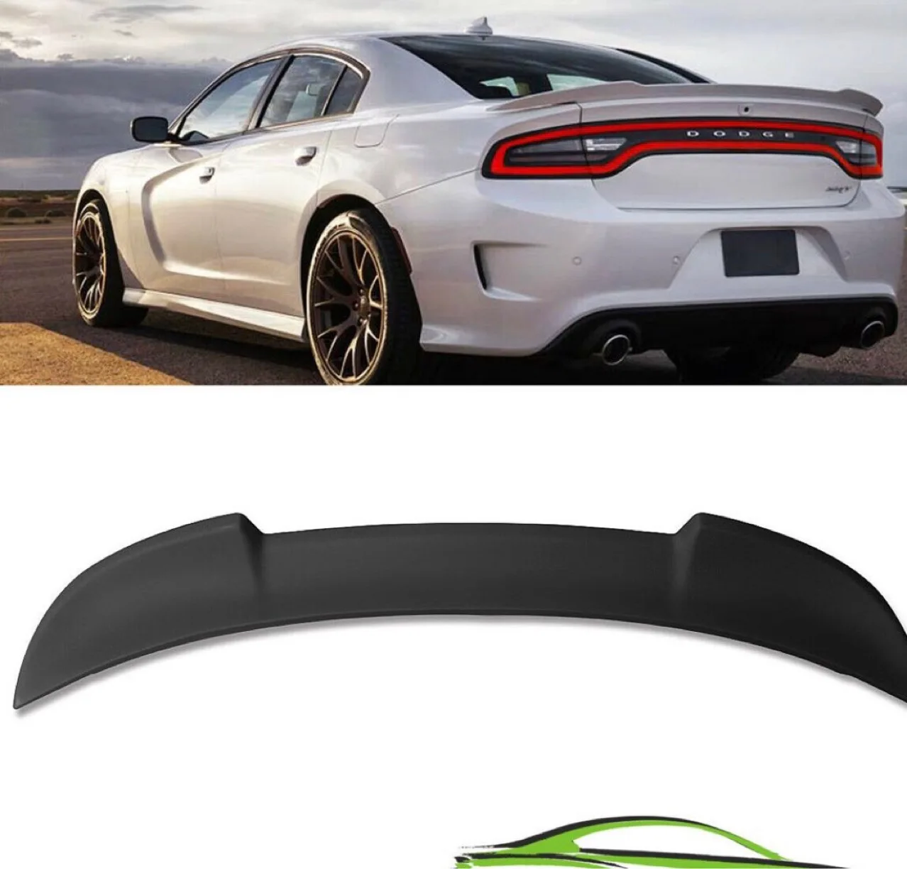 New Carbon Fiber Look /black Car Rear Roof Spoiler Wing Trunk Spoiler Wing  Lip For Dodge Charger Srt Sxt R/t Pursuit 2015-2019 - Buy Wing Product on  