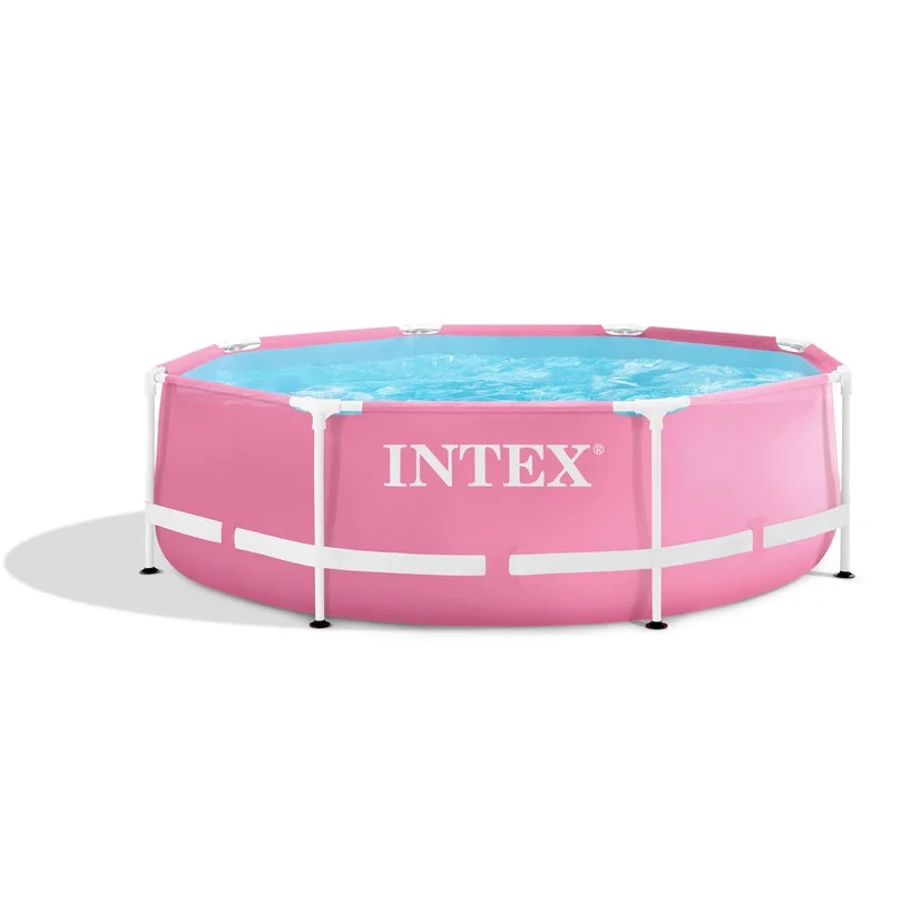 Intex 28292 round Pink Metal Frame Above Ground swimming Pool