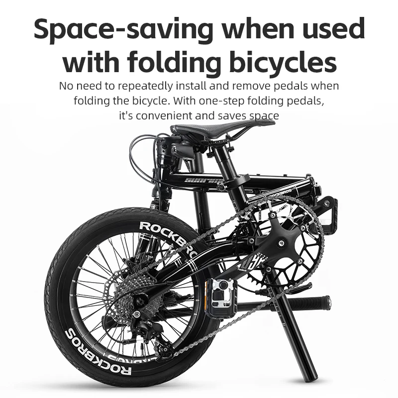 ROCKBROS Foldable Pedals Road Folding Bicycle Pedals Other Bicycle Parts  Mountain Road Bike Aluminum Alloy Foldable Pedal