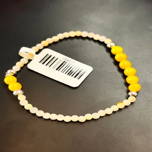 Fine Beaded Bracelets with Natural Jadeite Yellow Rice Beads for Gift Occasions