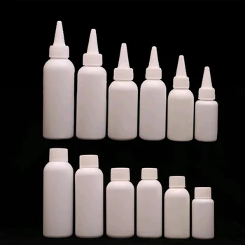 Factory Stock Wholesale  White round shoulder HDPE Bottles 30ML 60ML 120ML push pull bottle hdpe for gel  soft touch hdpe bottle