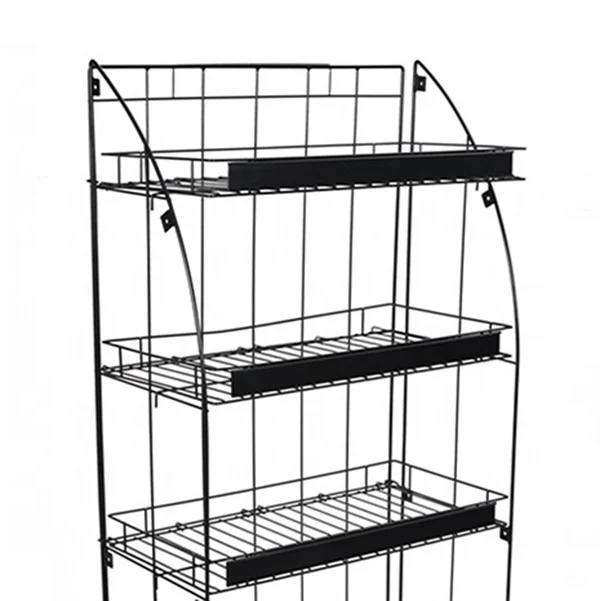 Potato Chips Pretzels Nuts Bread Bakery Floor Multi-Purpose Retailers Consumer Goods Display Rack Metal Shop Shelves
