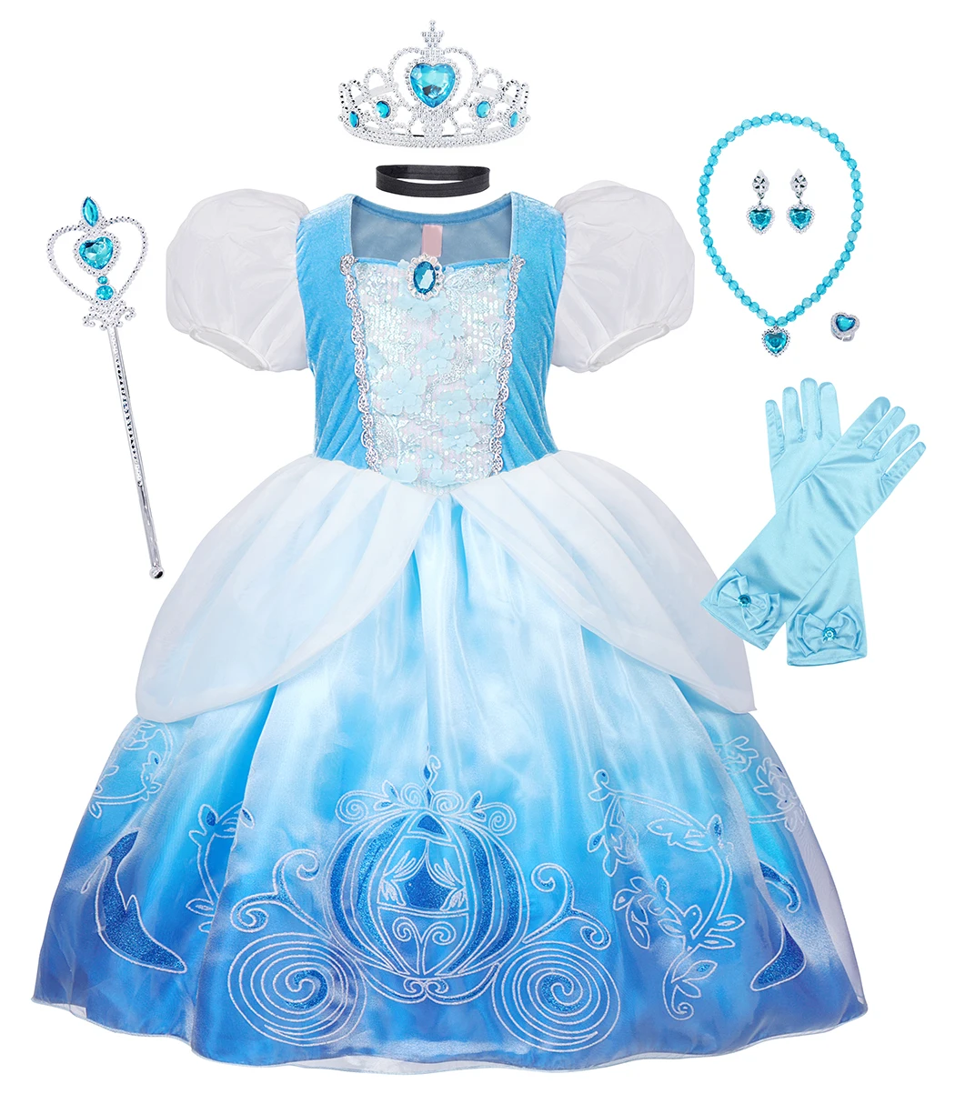 Buy Princess Dresses Girls Costumes Birthday Party Halloween Costume  Cosplay Dress up 3T 4T(110CM,Q99) Online at Low Prices in India 