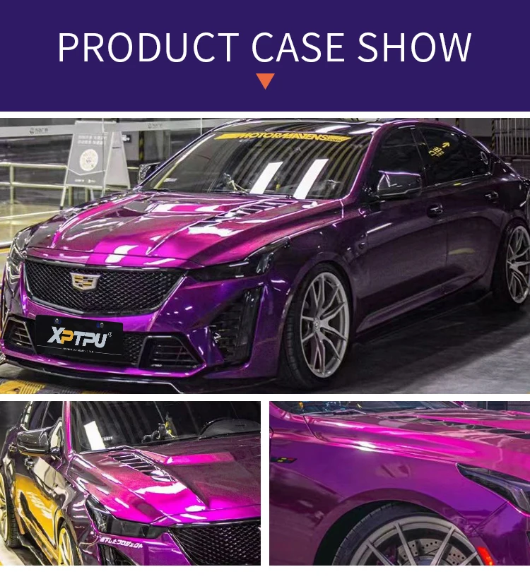 Hot Selling Pet Pvc Vinyl Wrap Film Roll Super Glossy Metallic Purple