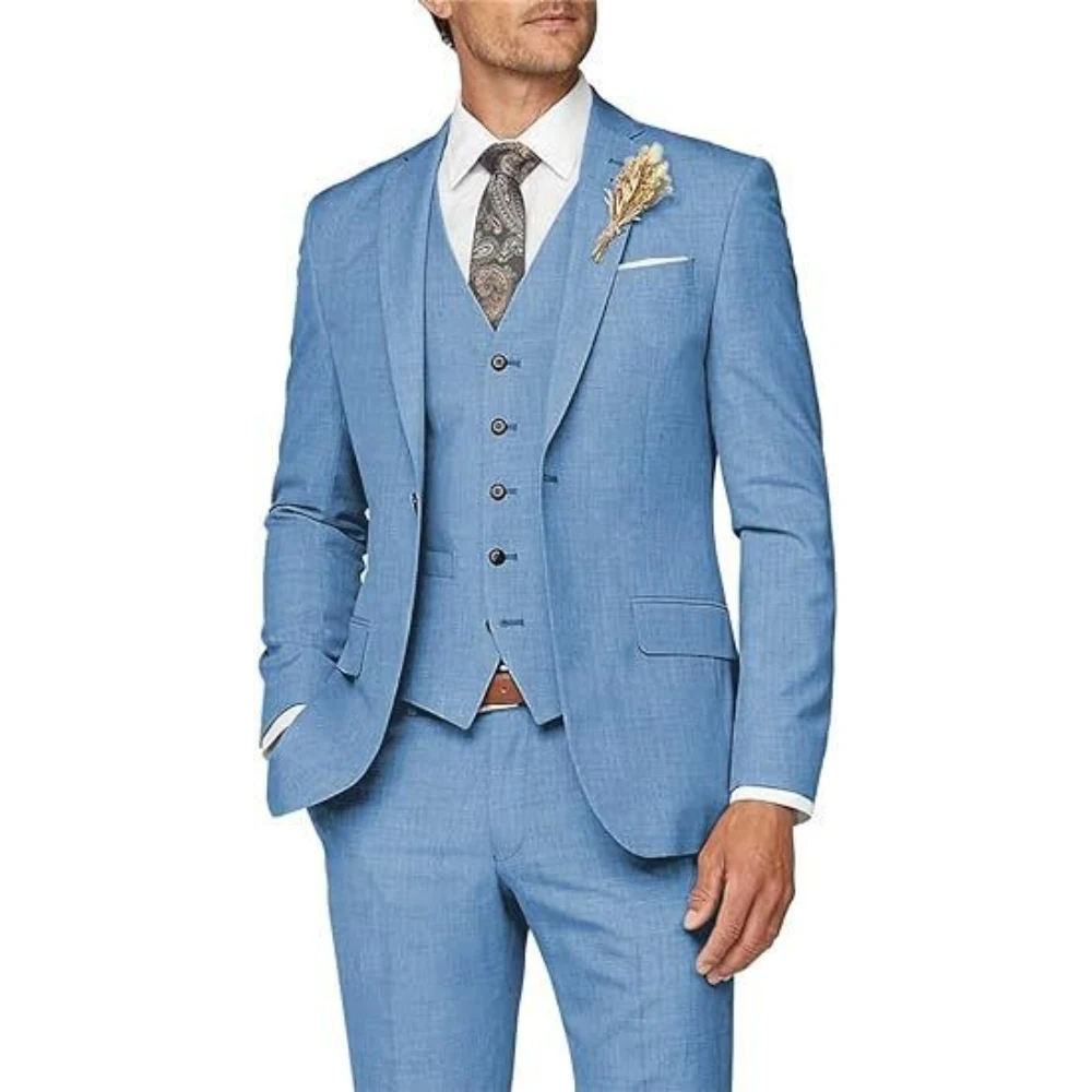 Men's Business Banquet Prom Slim Fit Suit Jacket Vest Trousers 3 Piece Set Sehe Fashion