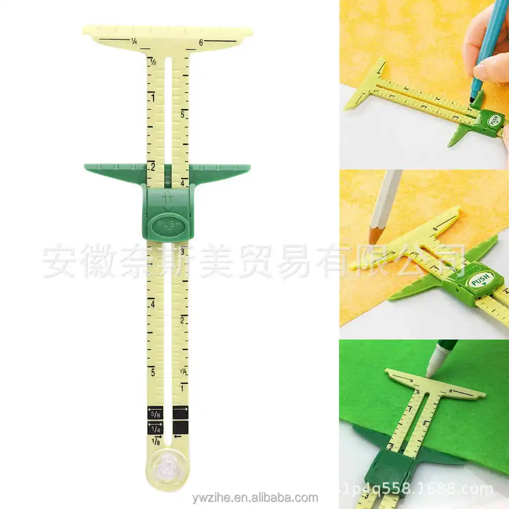 5-in-1 Plastic Tailor Ruler Sliding Gauge