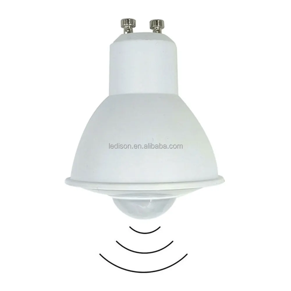 PIR Motion Sensor LED GU10 Light Bulb 6W for Stairs Garage Corridor Walkway Hallway Balcony Wall Use Automatic Working Lights