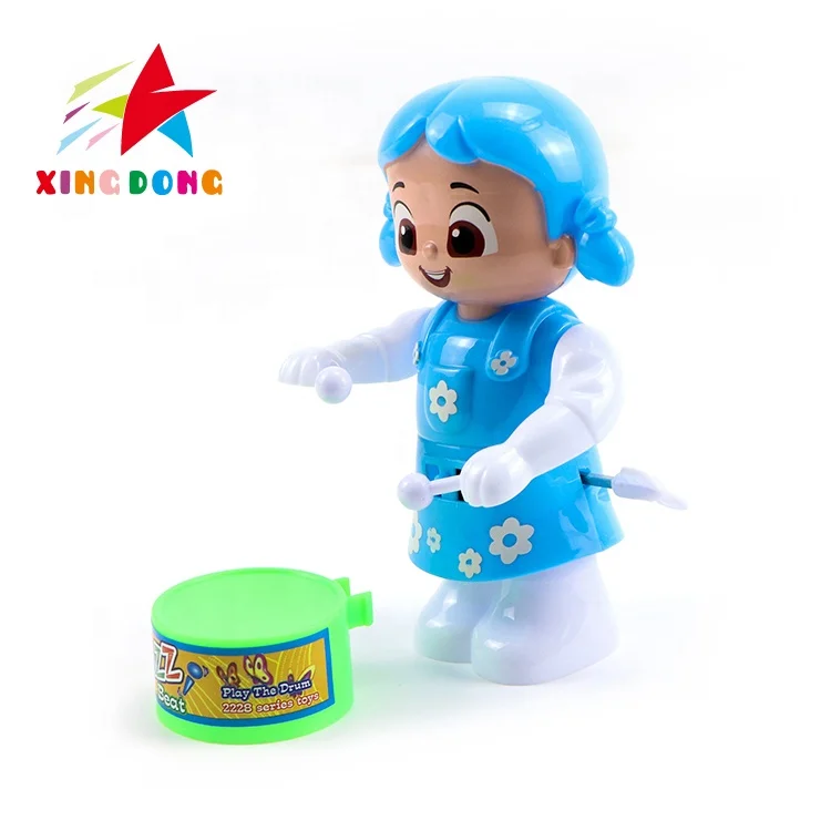 Wholesale custom wind up toys cute mini cartoon boy beat a drum