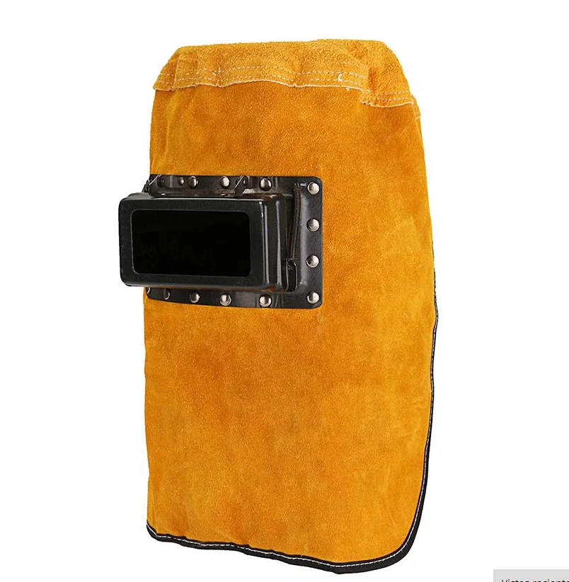 Носимый шлем из воловьей кожи Сварочная шапка кожаная защитная для сварщика