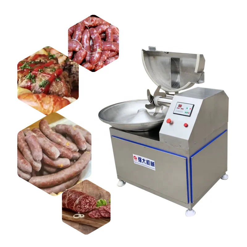 Qiangda Customized Chopped Celery Grinding Production Meat Bowl Cutter Mixer Chopper Machine