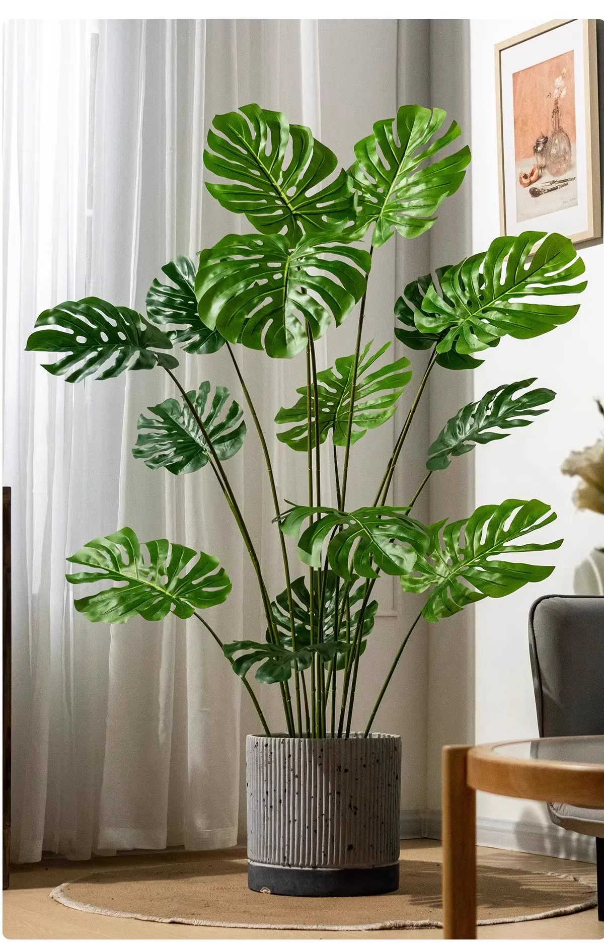 product artificial plants potted indoor outdoor greenery decoration faked faux stimulation tree bonsai leaves artificial palm tree694-15