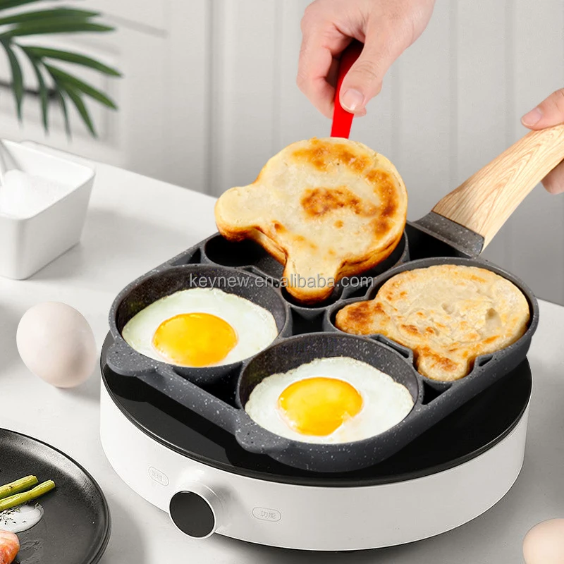 Flat Bottomed Rice Stone Non Stick Frying Pan for Home Camping, Four Hole  Egg Burger, Circular Heart Shaped Frying Pan - AliExpress