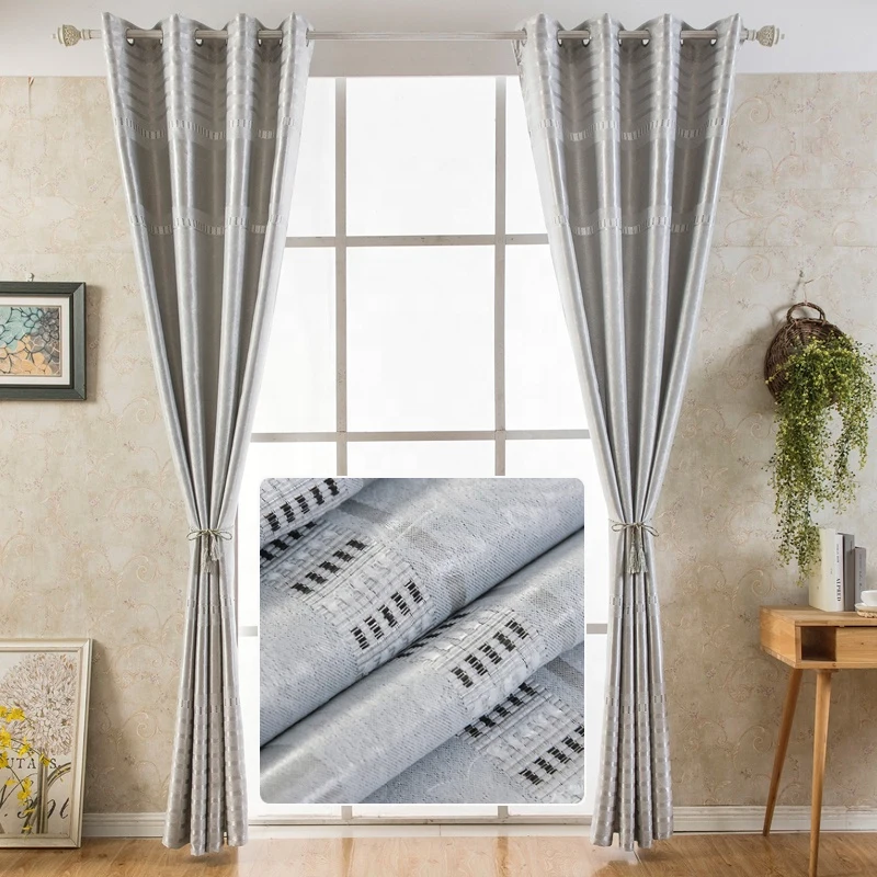 2023 hot sale Custom Living Room Luxury 100% Polyester Curtains Home Hotel Curtains Grey window curtain