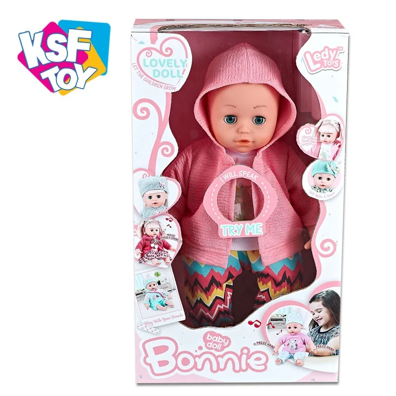Прекрасная модная красивая кукла-девочка 14 дюймов настоящие куклы-младенцы с 12 звуками IC и расческой игрушки