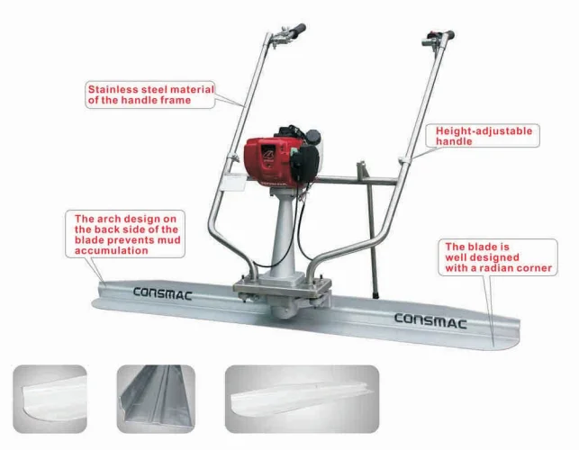 Road Equipment Concrete Ground Vibratory Leveling Machine Gasoline Concrete Power Screed