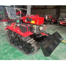 Agricultural Machinery Rotary Tiller Cultivator Diesel Motor Tracked Ride Type Rotary Cultivator