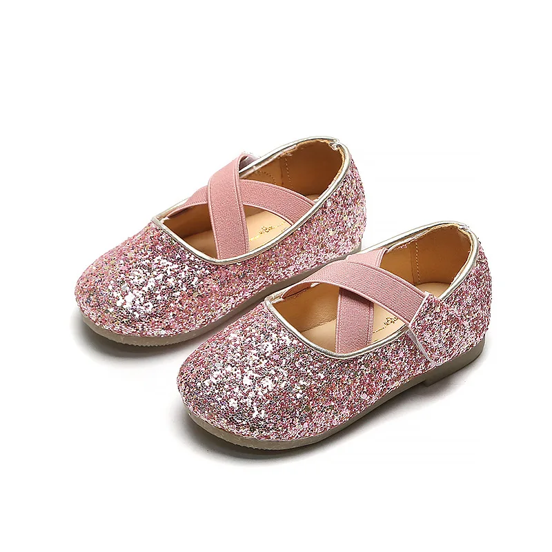 Изысканные блестящие детские туфли принцессы танцевальные