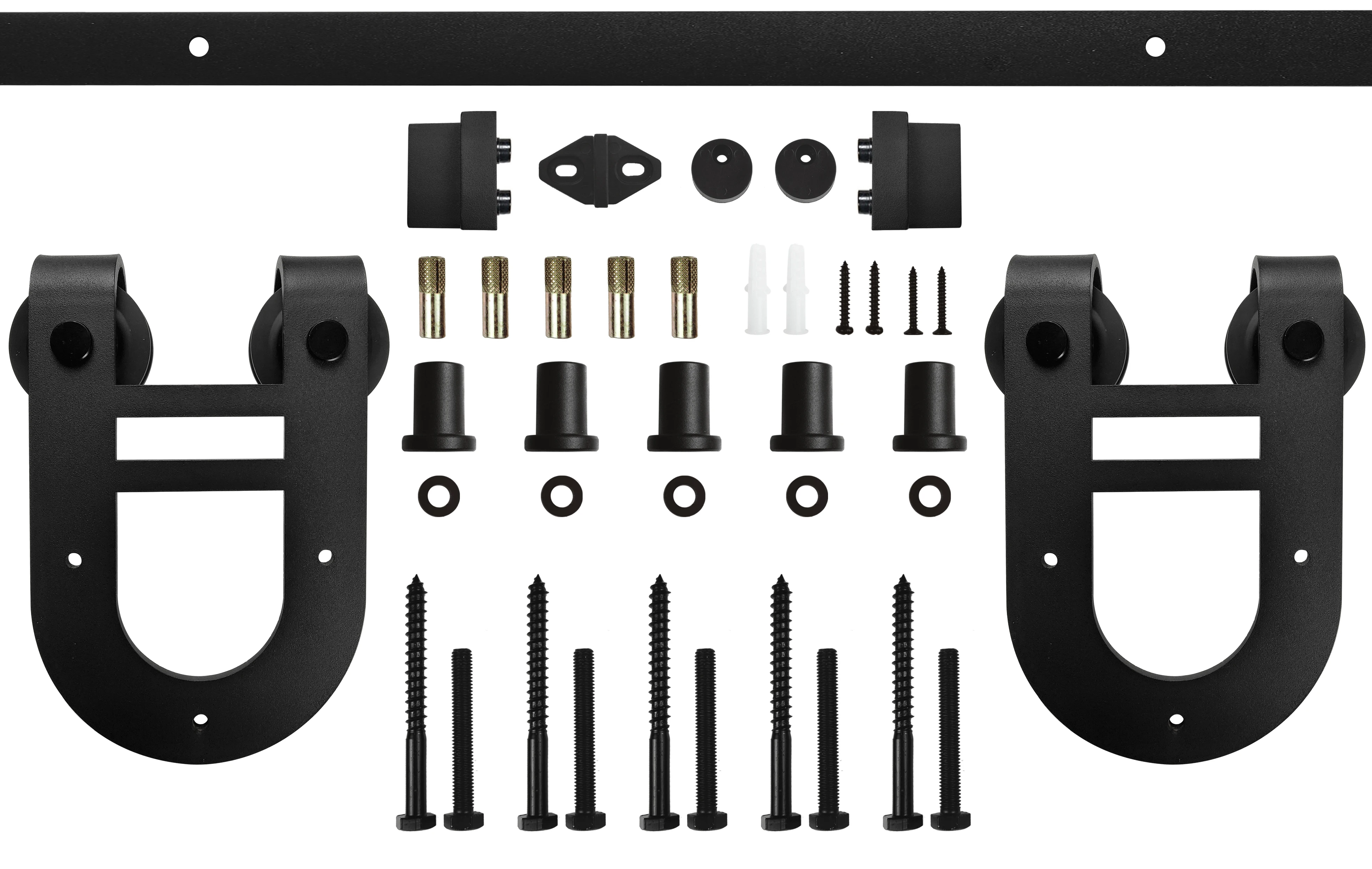 High Rise Roller Guide Nylon Sliding Door System Black Coating Barn