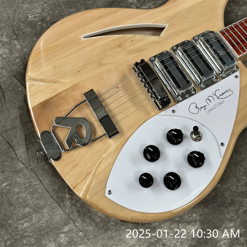 Minyu 12 String Ricken 370 Electric Guitar/Electrica Guitarra in Wood Color